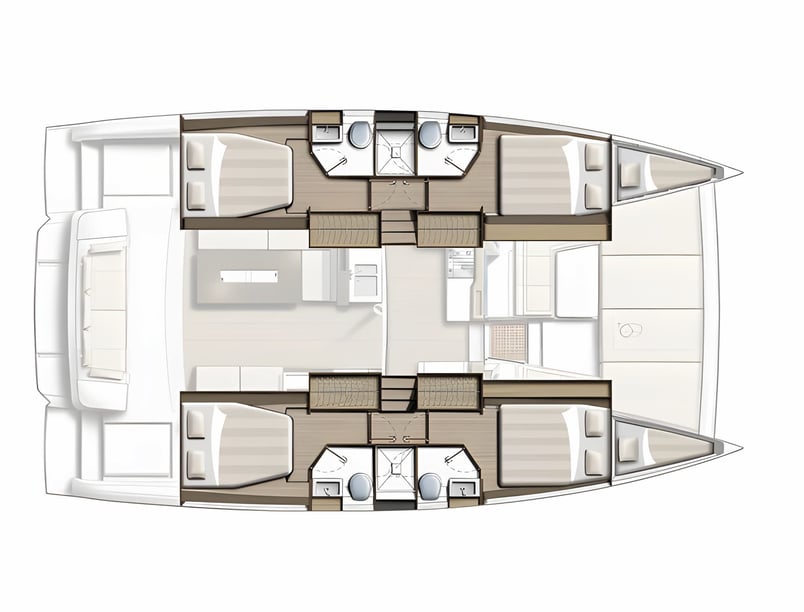 Lavrion Catamaran 5 cabin 9 berths 10 guests 12.8 m Listing Number: #18217 2