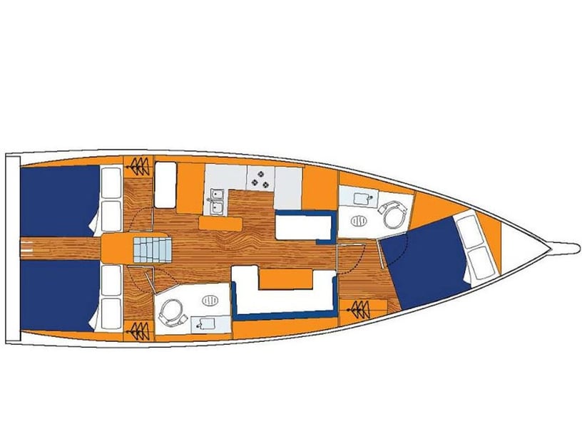 Corfu Sailboat 3 cabin 8 berths 8 guests 12.35 m Listing Number: #18380 5