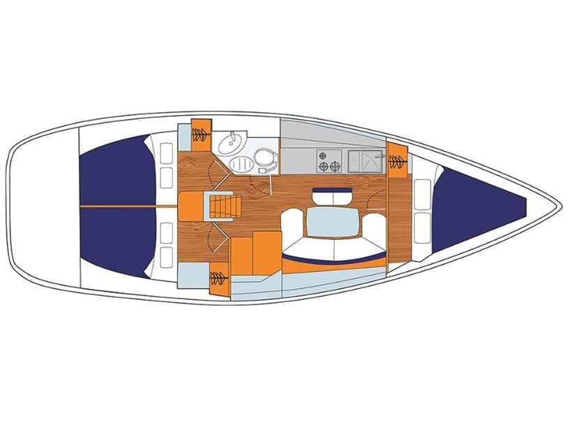 Dubrovnik Zeilboot Cabine 3  7  slaapplaatsen 7  gasten 11.34 m Lijstnummer: #18504 5