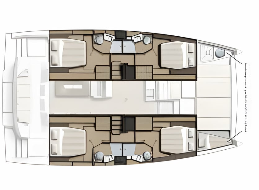 Paros Catamaran 5 cabin 10 berths 10 guests 13.5 m Listing Number: #18658 2