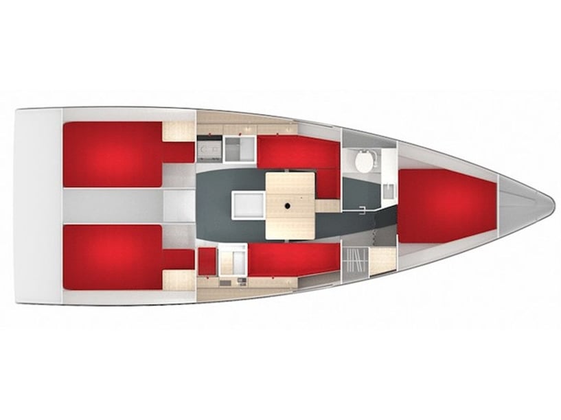 Bormes-les-Mimosas Segelboot 3 Kabine 6 Liegeplätze 6 Gäste 10.86 m Nummer des Inserats: #18755 5