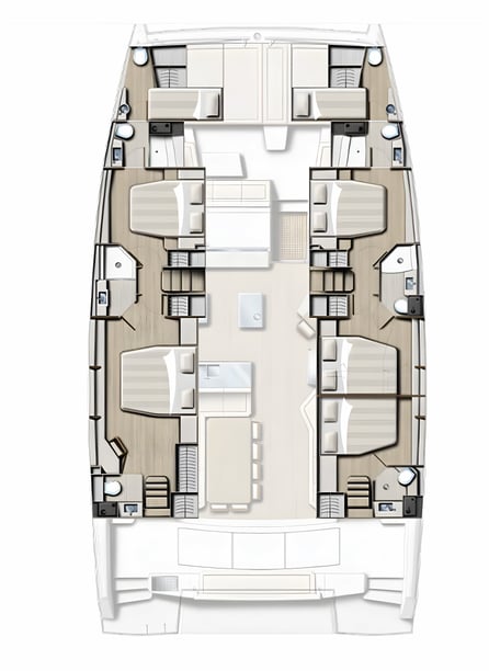 Dubrovnik Catamaran 5 cabin 11 berths 11 guests 16.93 m Listing Number: #18792 2