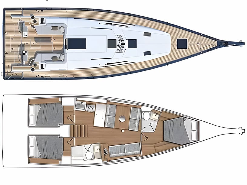 Lavrion Zeilboot Cabine 3  8  slaapplaatsen 8  gasten 14.15 m Lijstnummer: #18853 2