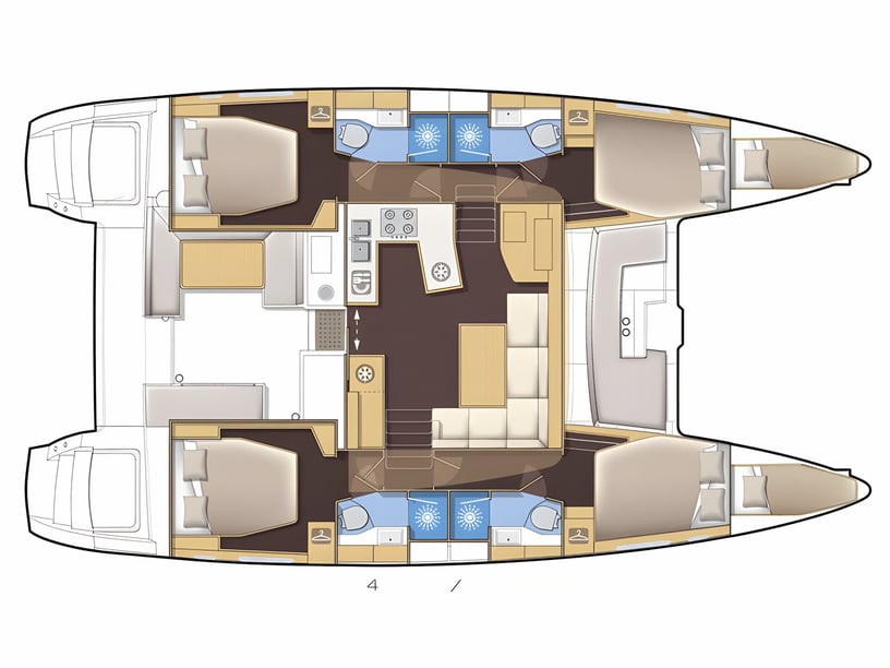 Atenas Catamarán Cabina 6  10  literas 10  invitados 13.96 m Número de anuncio: #1907 2