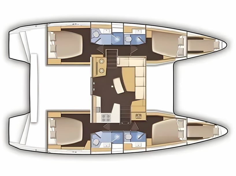 Gouvia Catamaran 6 cabin 10 berths 10 guests 13.99 m Listing Number: #19280 2