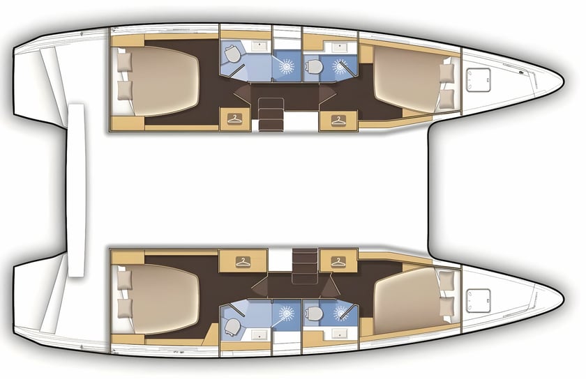 Jacuecanga, Angra dos Reis (RJ) Catamaran 4 cabin 8 berths 8 guests 13.99 m Listing Number: #19567 2