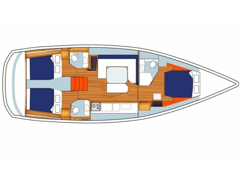 Marina Zeilboot Cabine 3  8  slaapplaatsen 8  gasten 14.05 m Lijstnummer: #1981 5