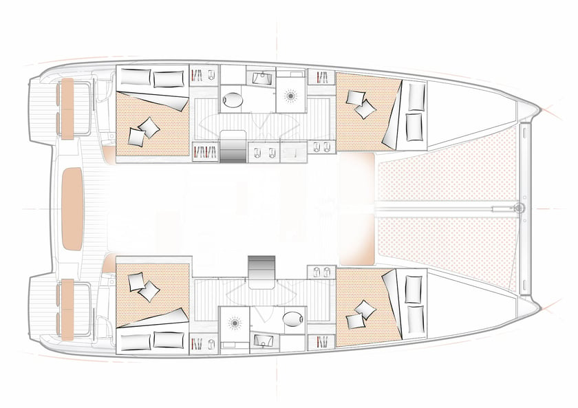 Zadar Catamaran 4 cabin 10 berths 10 guests 11.42 m Listing Number: #19811 2