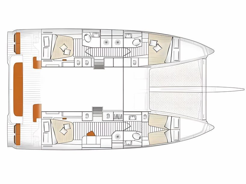 Sebenico Catamarano cabina 4  cuccette 10  10  ospiti 13.97 m Numero dell'inserzione: #19936 2