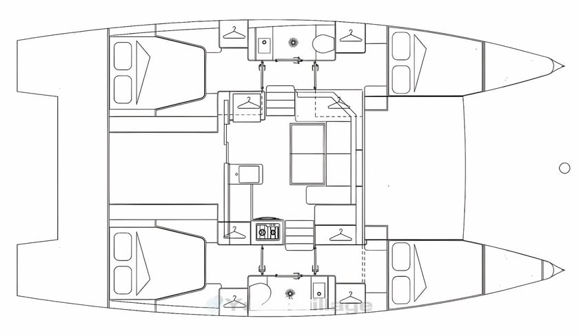 Novi Vinodolski Catamarán Cabina 4  10  literas 10  invitados 10.9 m Número de anuncio: #19940 2