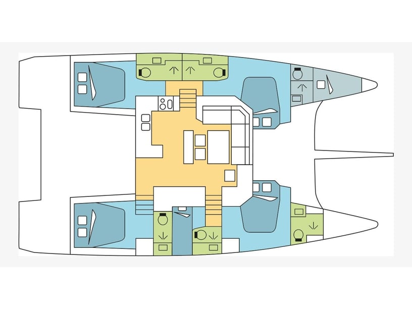 Paros Catamaran 6 cabin 12 berths 11 guests 14.7 m Listing Number: #19976 3