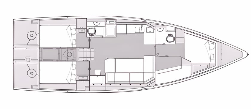 Pirovac Zeilboot Cabine 4  10  slaapplaatsen 10  gasten 13.32 m Lijstnummer: #19977 2