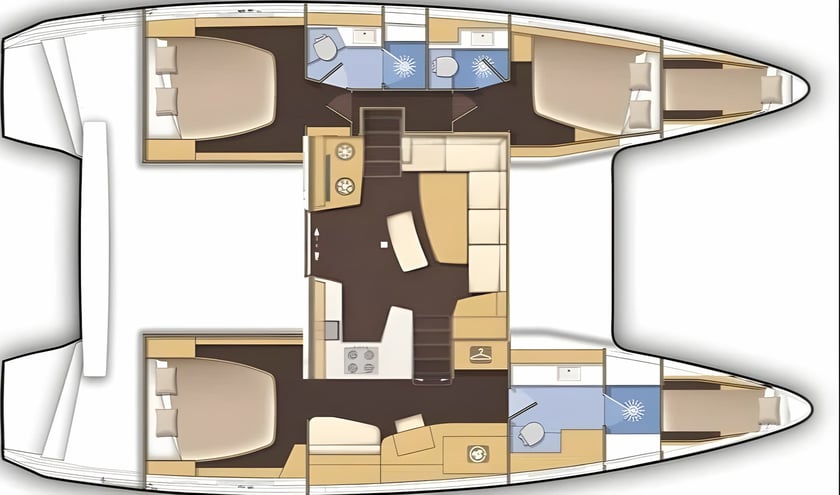 Portisco Catamarán Cabina 5  8  literas 8  invitados 12.8 m Número de anuncio: #19987 2