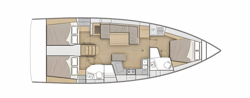 Biograd Zeilboot Cabine 3  8  slaapplaatsen 8  gasten 12.87 m Lijstnummer: #20000 2