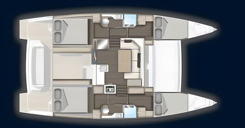 Lefkada Catamaran Cabine 4  Couchettes 8  Invités 8  10.9 m Numéro de l'annonce: #20001 2