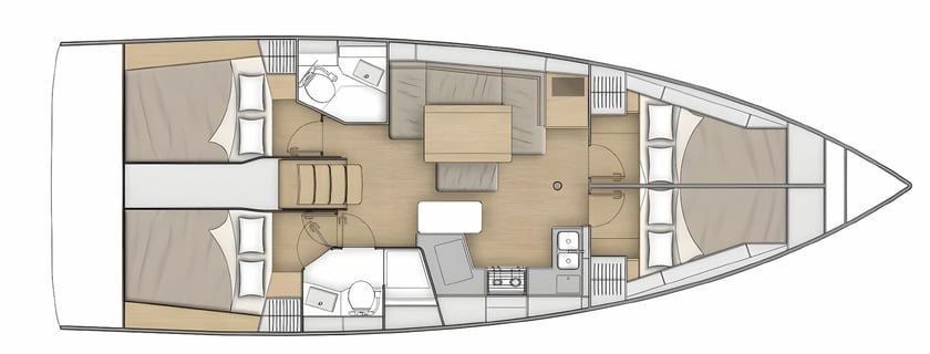 Athens Sailboat 4 cabin 10 berths 10 guests 12.87 m Listing Number: #20069 4
