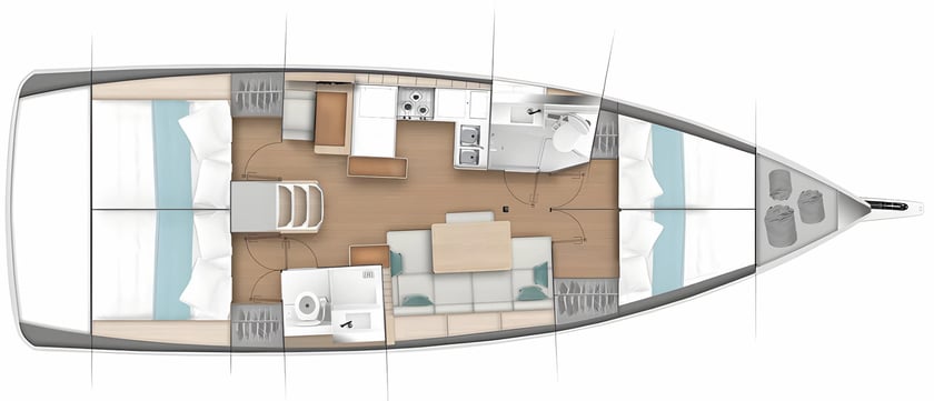 Nea Peramos - Attica Sailboat 4 cabin 10 berths 10 guests 13.39 m Listing Number: #20233 2