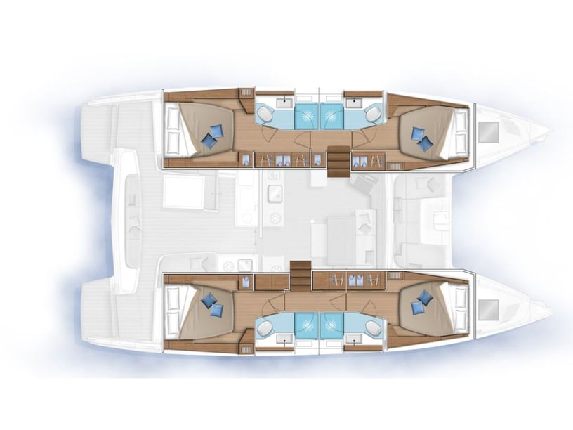 Olbia Catamaran Cabine 5  Couchettes 10  Invités 12  13.99 m Numéro de l'annonce: #20293 4