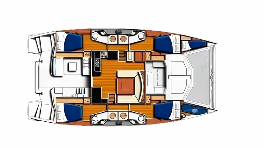 Zanzibar Catamaran Cabine 3  Couchettes 8  Invités 14  14.75 m Numéro de l'annonce: #20299 2