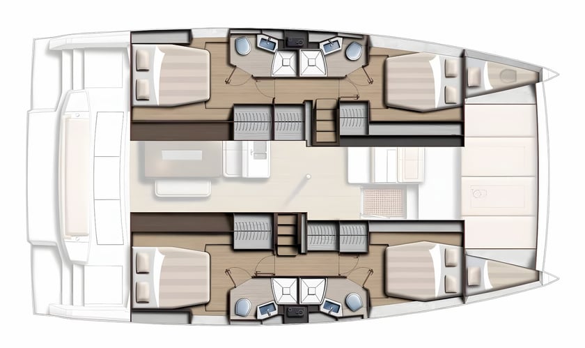 Athènes Catamaran Cabine 6  Couchettes 8  Invités 10  13.75 m Numéro de l'annonce: #20362 2