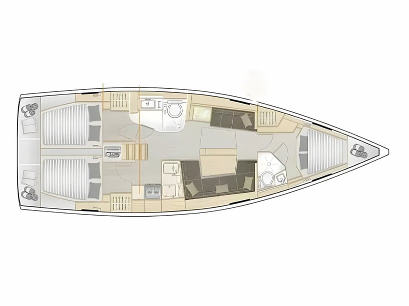 Rogoznica Segelboot 3 Kabine 8 Liegeplätze 8 Gäste 12.4 m Nummer des Inserats: #20405 2