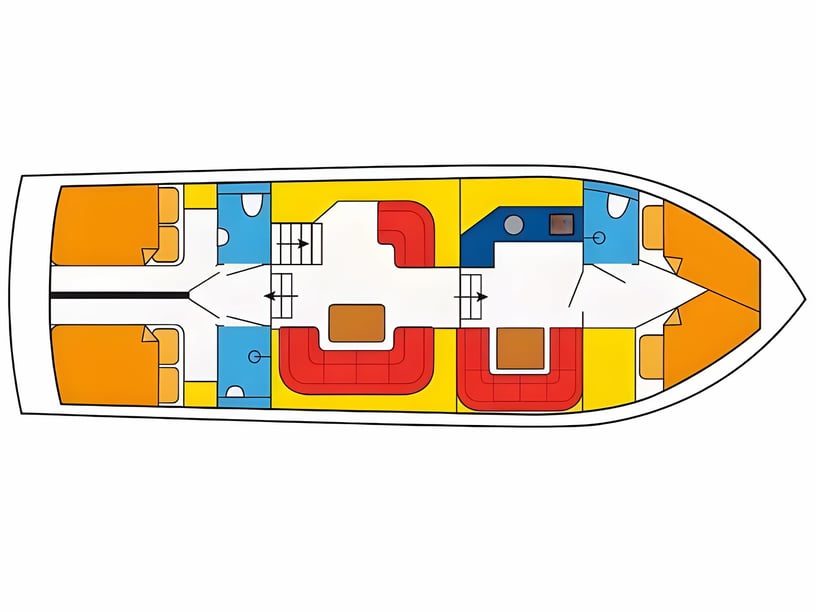 Akkrum Motorboot 3 Kabine 8 Liegeplätze 8 Gäste 12.8 m Nummer des Inserats: #20457 2