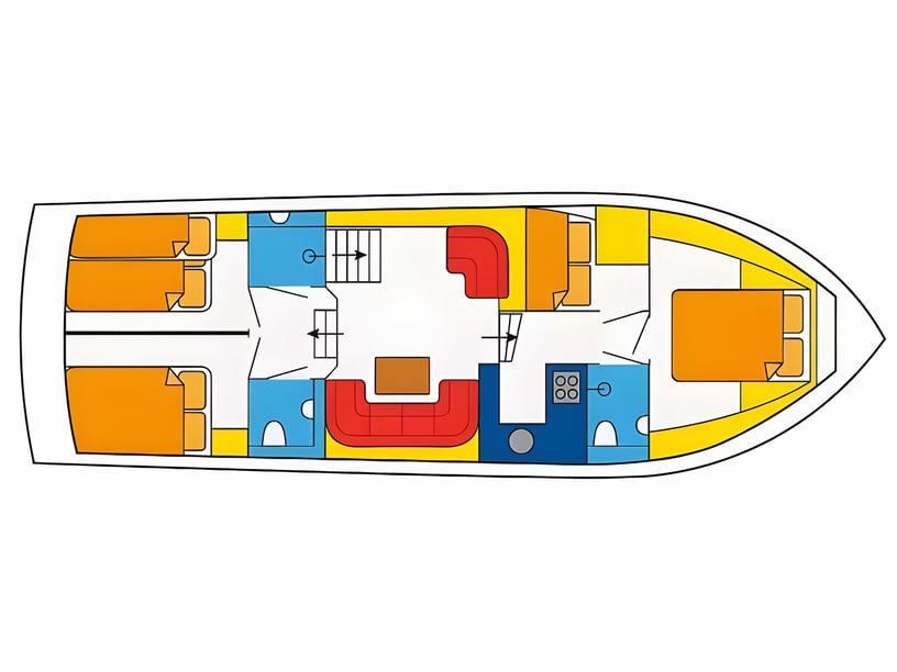 Akkrum Motorboot 4 Kabine 9 Liegeplätze 9 Gäste 12.9 m Nummer des Inserats: #20461 2