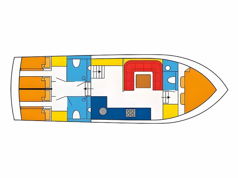 Akkrum Motorboot 3 Kabine 10 Liegeplätze 10 Gäste 13.2 m Nummer des Inserats: #20462 2