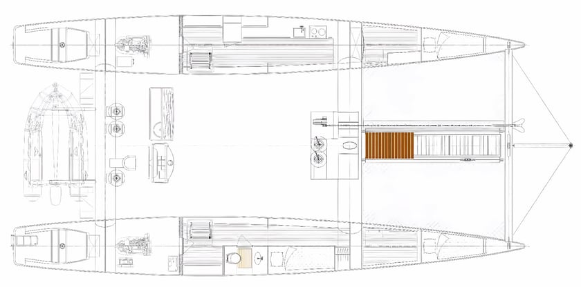 Papeete, Tahiti Katamaran 3 Kabine 5 Liegeplätze 23 Gäste 15.5 m Nummer des Inserats: #20466 2