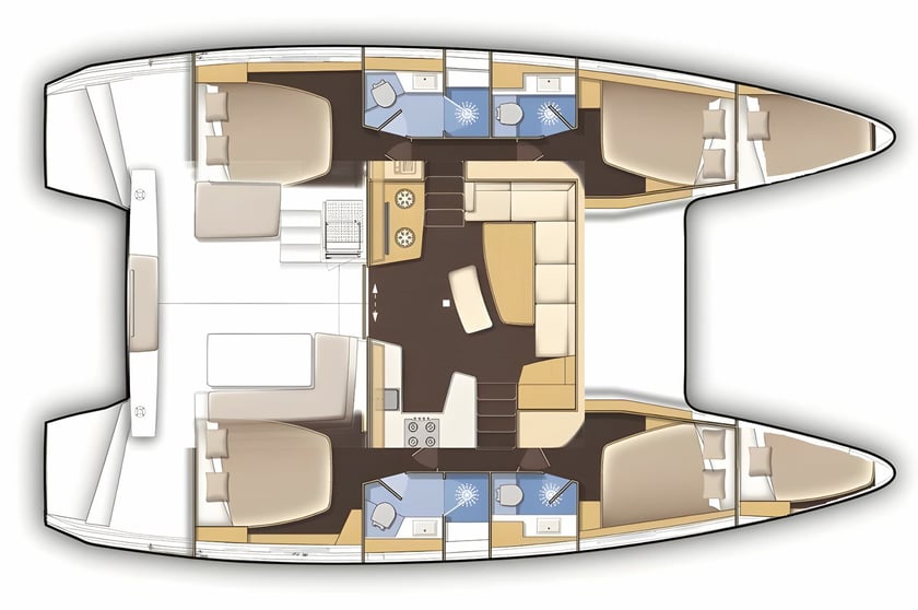 Papeete, Tahiti Catamaran Cabine 6  Couchettes 8  Invités 8  12.8 m Numéro de l'annonce: #20470 2