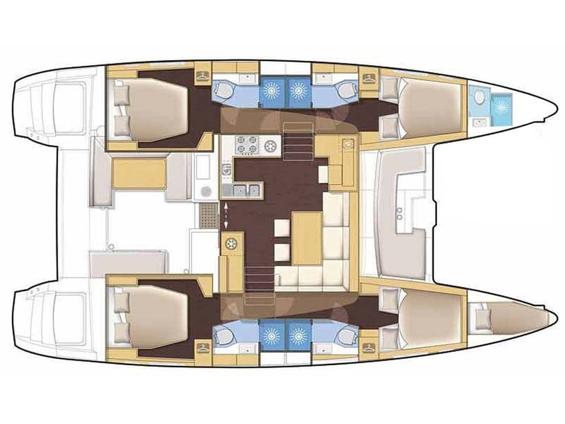 Papeete, Tahiti Catamaran Cabine 4  Couchettes 9  Invités 12  13.99 m Numéro de l'annonce: #20472 3