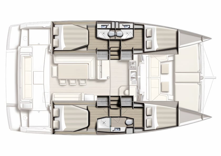 Papeete, Tahiti Catamaran Cabine 4  Couchettes 10  Invités 10  12.35 m Numéro de l'annonce: #20474 2