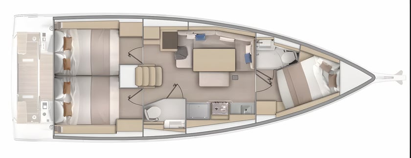 Skradin Sailboat 3 cabin 6 berths 6 guests 11.93 m Listing Number: #20483 2