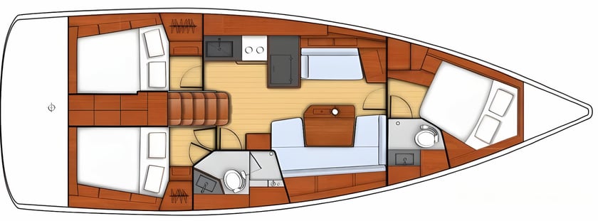 Izola Voilier Cabine 3  Couchettes 8  Invités 8  12.43 m Numéro de l'annonce: #20508 2