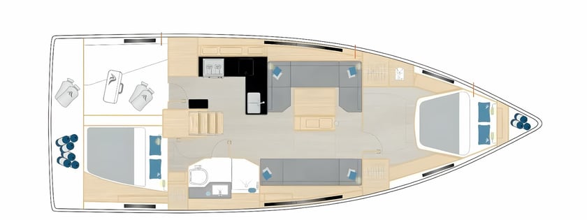 Castiglioncello Sailboat 2 cabin 4 berths 4 guests 12.55 m Listing Number: #20704 2