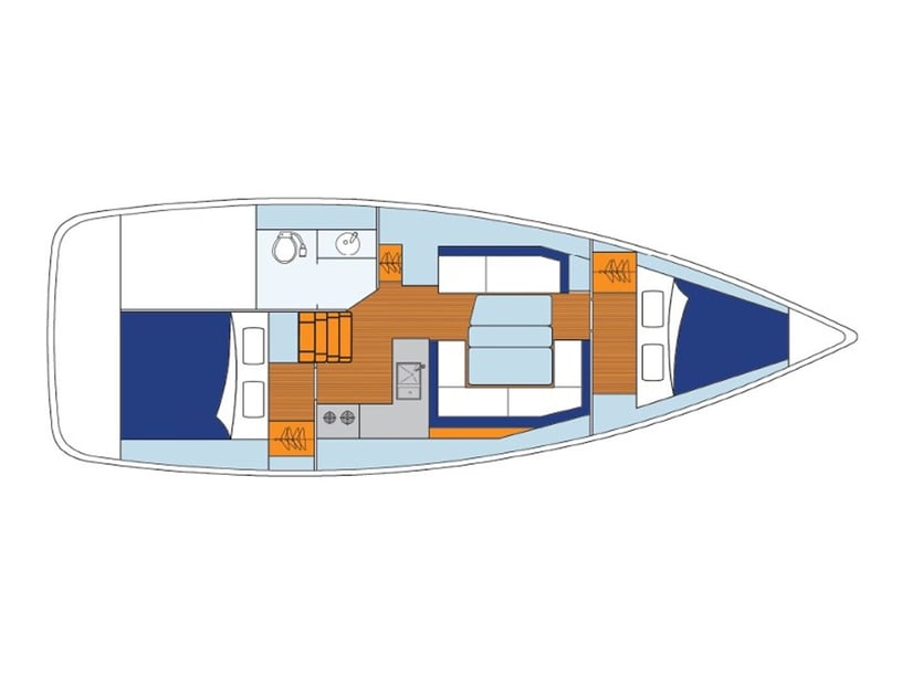 Dubrovnik Zeilboot Cabine 2  4  slaapplaatsen 4  gasten 10.3 m Lijstnummer: #2089 5