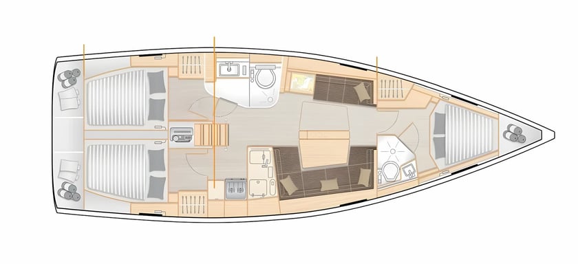 Lefkada Zeilboot Cabine 3  8  slaapplaatsen 8  gasten 12.4 m Lijstnummer: #20892 2