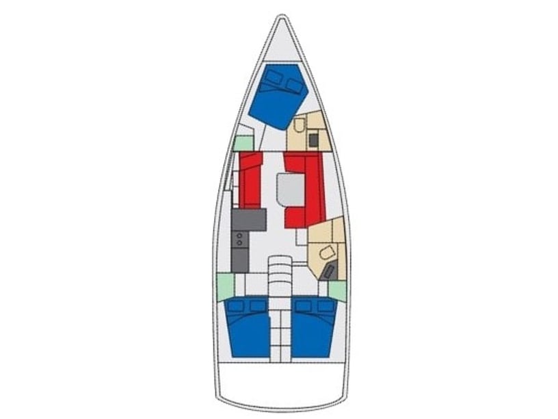 Salerno Segelboot 3 Kabine 8 Liegeplätze 8 Gäste 12.43 m Nummer des Inserats: #20899 3
