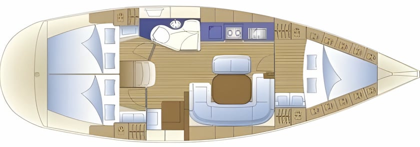 Aviron Limenas Zeilboot Cabine 3  6  slaapplaatsen 8  gasten 12.13 m Lijstnummer: #20910 2