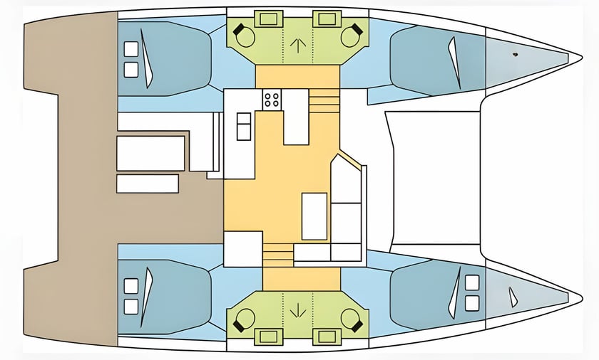 Preveza Katamaran 6 kabin Konaklama 10 kişi Seyir 10 kişi 12.58 m İlan No: #20953 2