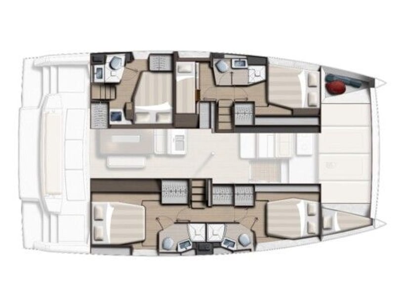 Palermo Catamarán Cabina 4  10  literas 10  invitados 14.82 m Número de anuncio: #21046 4