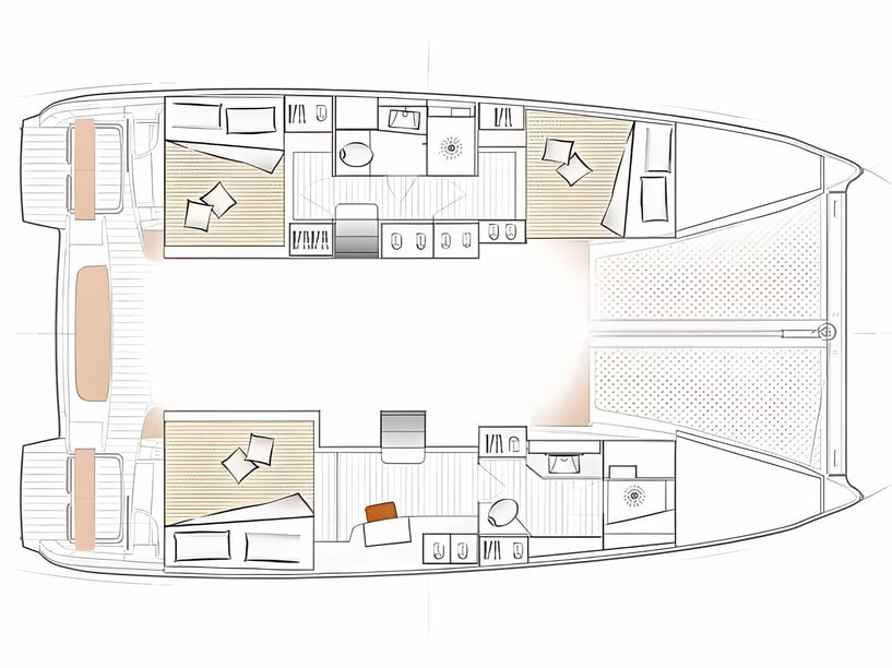 Papeete, Tahiti Catamaran Cabine 3  Couchettes 6  Invités 6  11.33 m Numéro de l'annonce: #21181 2