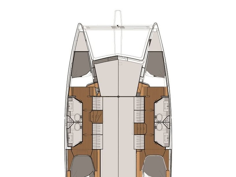 Punat Catamaran Cabine 4  8  slaapplaatsen 8  gasten 11.73 m Lijstnummer: #21287 2