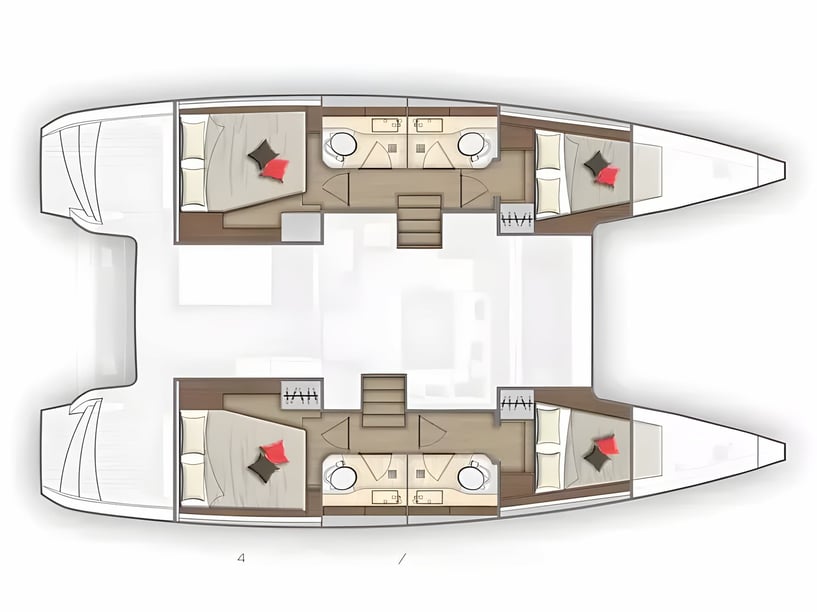 Primošten Catamaran 4 cabin 10 berths 10 guests 11.74 m Listing Number: #21346 2