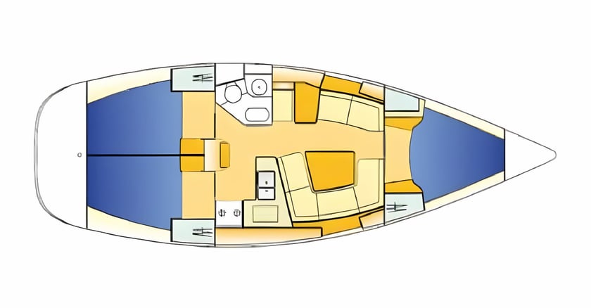 Izola Sailboat 3 cabin 8 berths 8 guests 11.47 m Listing Number: #21422 2