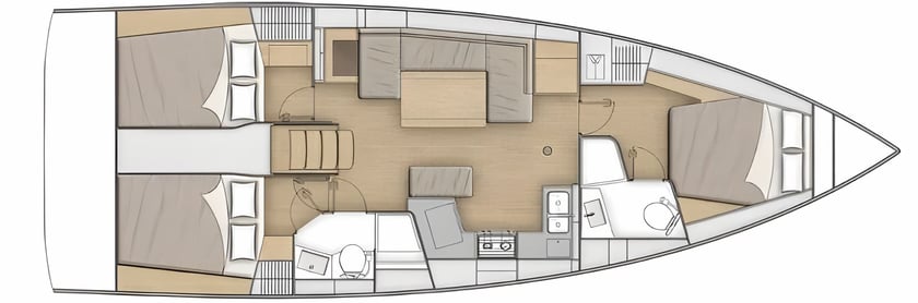 Rhodes Sailboat 3 cabin 8 berths 8 guests 12.87 m Listing Number: #21583 2