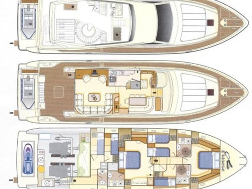 Rhodes Yacht à moteur Cabine 4  Couchettes 8  Invités 8  21.2 m Numéro de l'annonce: #21593 3