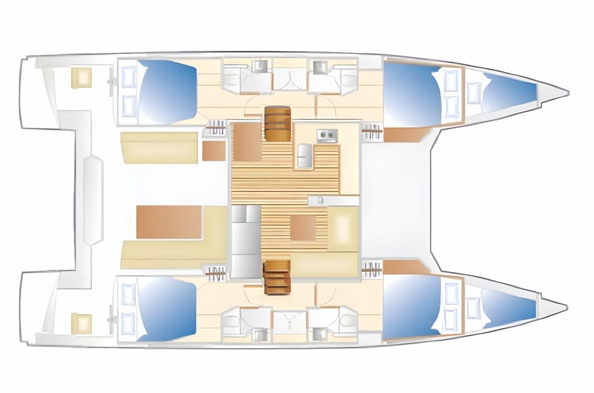 Atene Catamarano cabina 4  cuccette 8  8  ospiti 13.79 m Numero dell'inserzione: #21595 2