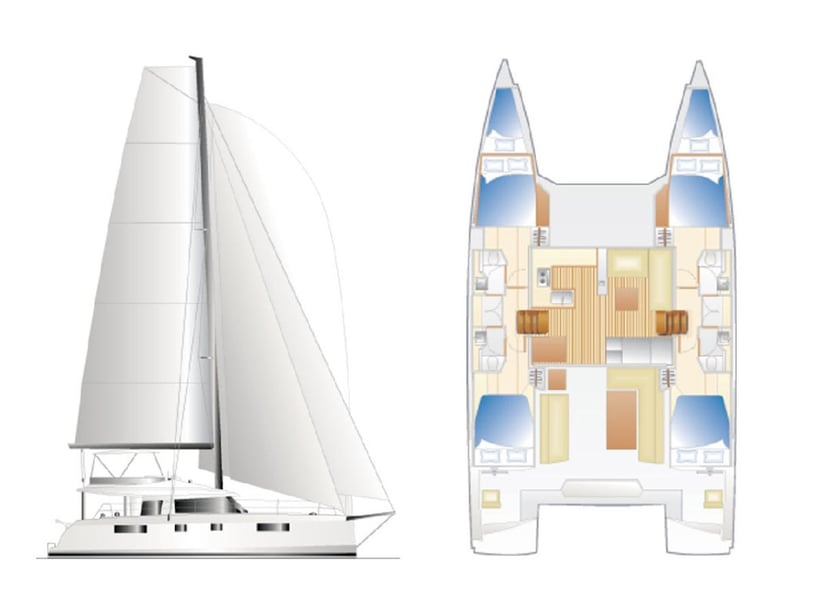 Athens Catamaran 4 cabin 8 berths 8 guests 13.71 m Listing Number: #21595 3