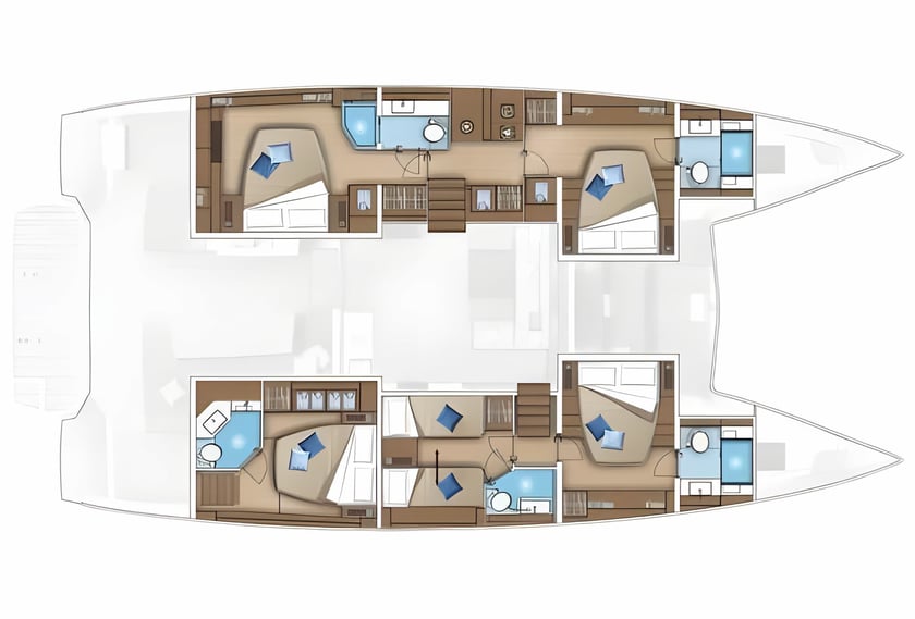 Corfu Catamaran Cabine 4  8  slaapplaatsen 8  gasten 16.56 m Lijstnummer: #21600 2